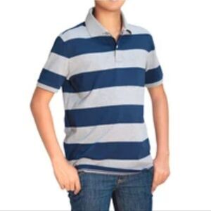 🚗SALE! 5/$50  BOYS Size Large 14/16 Striped Short Sleeve Polo